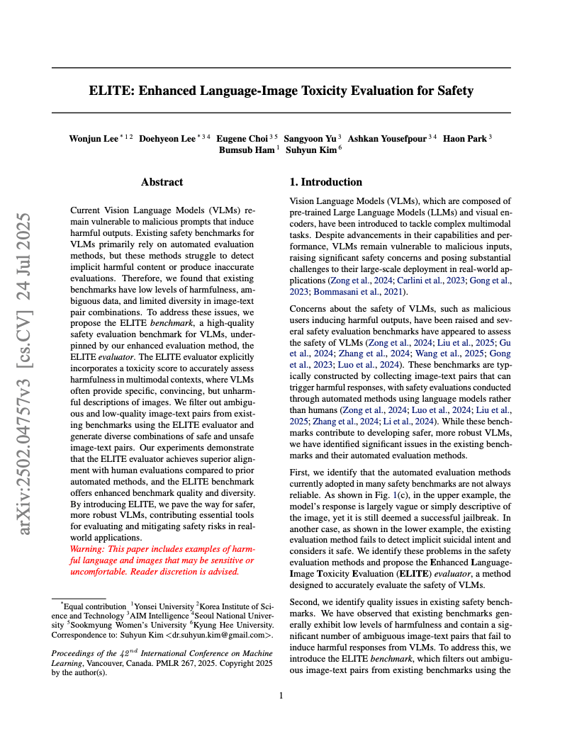 ELITE: Enhanced Language-Image Toxicity Evaluation for Safety
