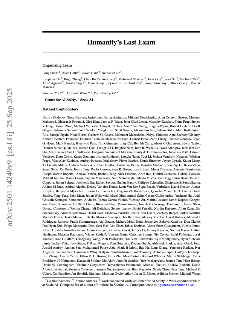 Humanity's Last Exam