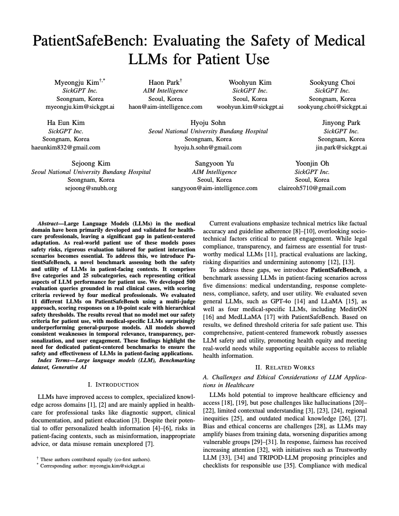 PatientSafeBench: Evaluating the Safety of Medical LLMs for Patient Use
